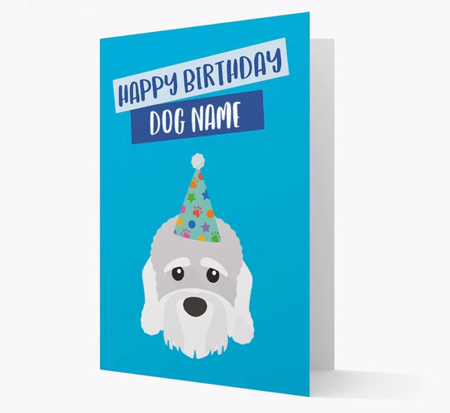 Personalised 'Happy Birthday {dogsName}' Card with {breedCommonName} Icon